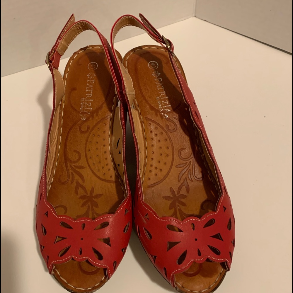 Patrizia red wedge sling back sandal